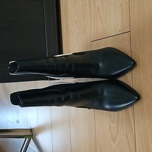 Black and White Heel Boots